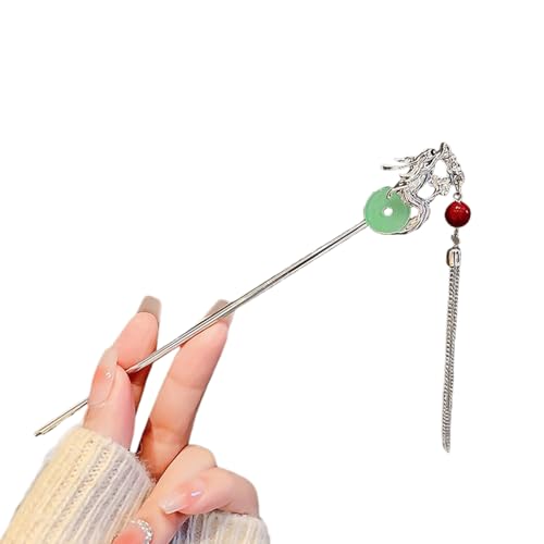 Hooaat Drachenförmige Haarnadel Elegante Quaste Haarnadel Chinesische Anhänger Haarnadel Haarnadel Rutschfeste Essstäbchen Drachen Haarnadel für Haardesign von Hooaat