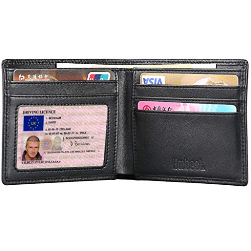 Hoobest RFID-Blockier-Geldbörse aus echtem Leder für Herren, RFID-Blockier-Technologie, RFID-Blockierung, Schwarz, 4.33inchx3.54inch, Minimalistisch Hoobest RFID-Blockier-Geldbörse aus echtem Leder für Herren, RFID-Blockier-Technologie, RFID-Blockierung, Schwarz, 4.33inchx3.54inch, Minimalistisch von Hoobest