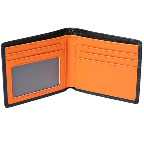 Hoobest RFID-blockierende Geldbörse aus echtem Leder, schlanke Herrengeldbörse mit RFID-Block-Technologie, stoppt elektronischen Taschendiebstahl, RFID-blockierende Geldbörse, schwarz / orange, 4.3 x Hoobest RFID-blockierende Geldbörse aus echtem Leder, schlanke Herrengeldbörse mit RFID-Block-Technologie, stoppt elektronischen Taschendiebstahl, RFID-blockierende Geldbörse, schwarz / orange, 4.3 x von Hoobest