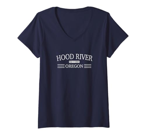 Damen Hood River, Oregon T-Shirt mit V-Ausschnitt Damen Hood River, Oregon T-Shirt mit V-Ausschnitt von Hood River Clothing Co.
