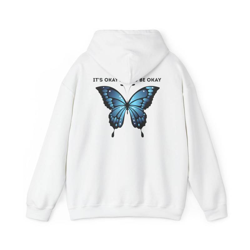Mental Health Hoodie - "It's Okay Not To Be Okay" Butterfly Design, Unisex Inspirational Pullover, Comfort Gift For Him & Her von HoodedSnugLife