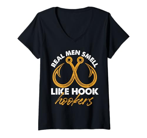 Damen Design: Echte Männer riechen nach Nutten T-Shirt mit V-Ausschnitt Damen Design: Echte Männer riechen nach Nutten T-Shirt mit V-Ausschnitt von Hook Humor Designs