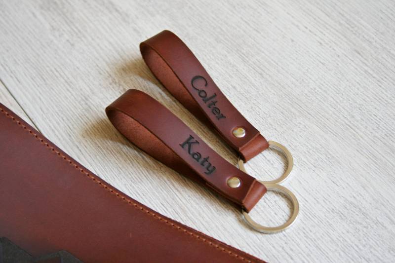 Personalisierter Leder Schlüsselanhänger Schlüsselanhänger von HookahLeather