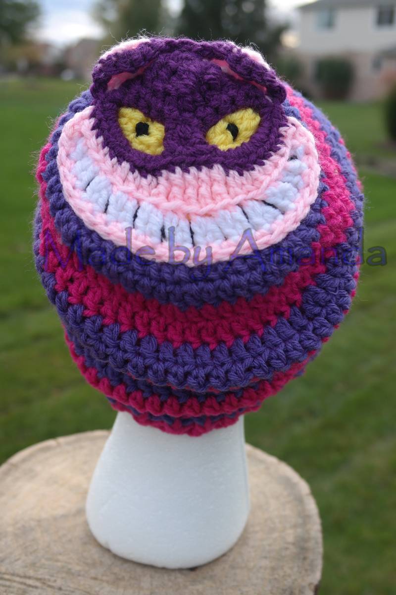 Grinsekatzen Streifen Beanie - Slouchy Hat Wunderland Kind Erwachsene Geschenk von HookedByAmanda