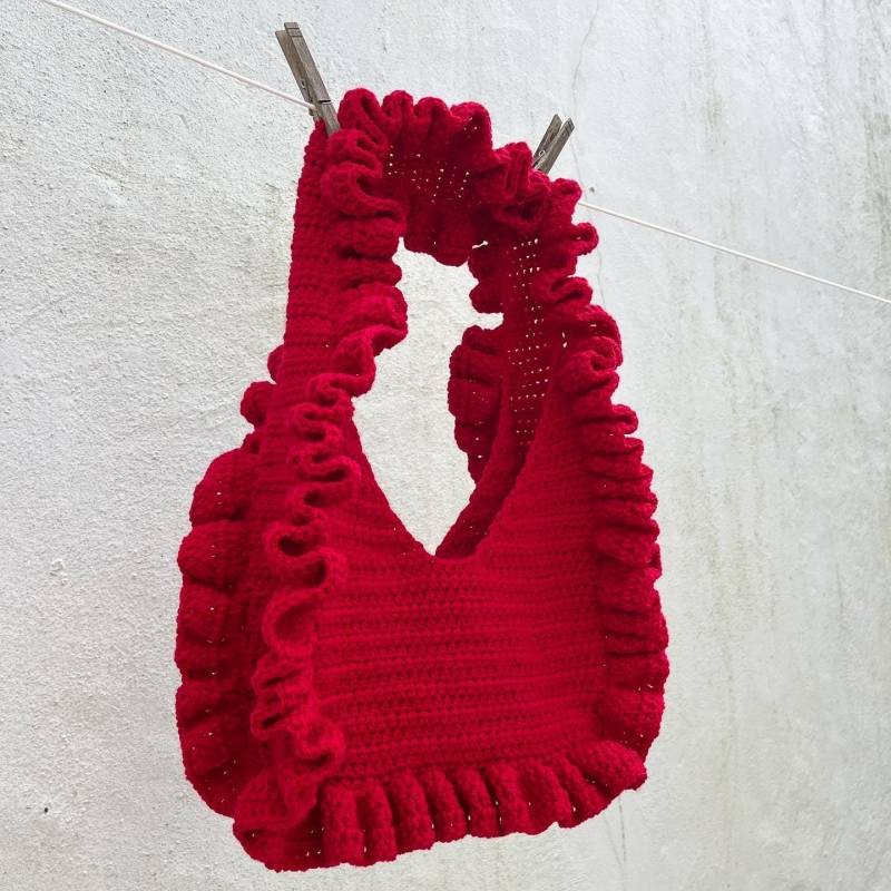 Rüschentasche | Kirsche Rüschentasche | Kirsche von Hookedbtn