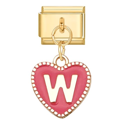 Hoomall Gold A-Z Buchstaben Italian Charm Module Edelstahl Rot Herzform Italian Charm Bracelet Anhänger 9mm DIY Italian Style Charms Alphabet Liebe Italienische Armband Zubehör Mädchen Geschenk (W) Hoomall Gold A-Z Buchstaben Italian Charm Module Edelstahl Rot Herzform Italian Charm Bracelet Anhänger 9mm DIY Italian Style Charms Alphabet Liebe Italienische Armband Zubehör Mädchen Geschenk (W) von Hoomall