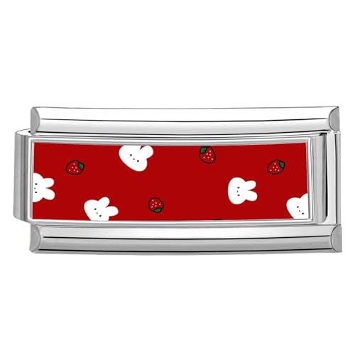 Hoomall Italian Bracelet Charm Silber Edelstahl Lang 20x9mm Rot Katze Hund Italian Charms Module DIY Abnehmbar Haustier Italian Style Armband Zubehör Modular Italienische Armbänder (Häschen Erdbeere) Hoomall Italian Bracelet Charm Silber Edelstahl Lang 20x9mm Rot Katze Hund Italian Charms Module DIY Abnehmbar Haustier Italian Style Armband Zubehör Modular Italienische Armbänder (Häschen Erdbeere) von Hoomall