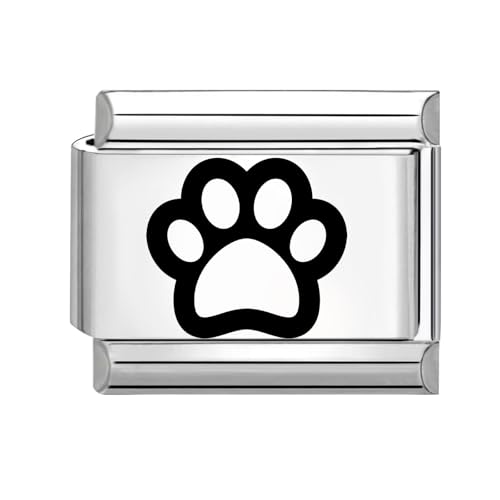 Hoomall Silber Italian Bracelet Charm Gravur 9mm Edelstahl Italian Charms Module DIY Abnehmbar Italian Style Charms Damen Italienische Armbänder Zubehör Geschenk für Mädchen Teens (Katzenkralle) von Hoomall