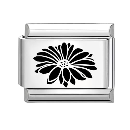 Hoomall Silber Italian Bracelet Charm Gravur 9mm Edelstahl Italian Charms Module DIY Abnehmbar Italian Style Charms Damen Italienische Armbänder Zubehör Geschenk für Mädchen Teens (Lotosblume) von Hoomall