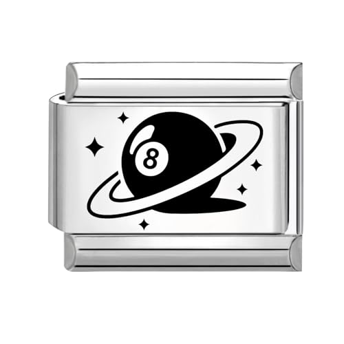 Hoomall Silber Italian Bracelet Charm Gravur 9mm Edelstahl Italian Charms Module DIY Abnehmbar Italian Style Charms Damen Italienische Armbänder Zubehör Geschenk für Mädchen Teens (Planet 8) von Hoomall