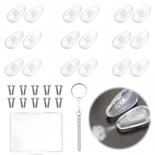 Hoonimo 10 Paare Brillen Nasenpads Silikon Transparent Nasenpads Brille Rutschfeste Nasenpads für Brillen Rutsch Stopper Gläser Brillenpads Zubehör Brillen Reparaturset Hoonimo 10 Paare Brillen Nasenpads Silikon Transparent Nasenpads Brille Rutschfeste Nasenpads für Brillen Rutsch Stopper Gläser Brillenpads Zubehör Brillen Reparaturset von Hoonimo