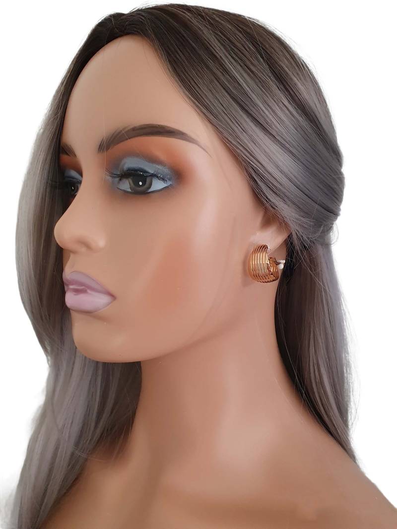 Schöne Extrabreite Gold Oder Silberfarbene Gemusterte Clip On Creolen - 2, 2 cm Durchmesser 1, 5 Breit von HoopaholicsUK