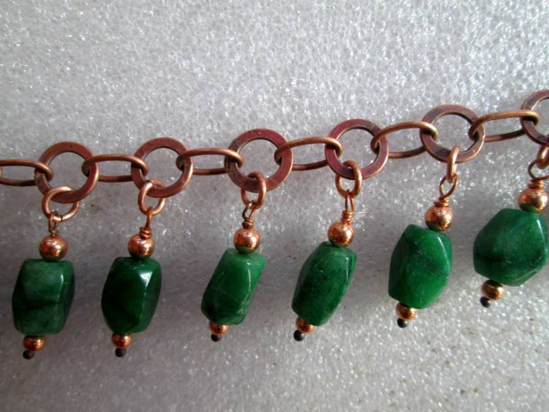 Kupfer Gliederkette Mit Natürlichen Smaragd Perlen Kupfer Gliederkette Mit Natürlichen Smaragd Perlen von HoorahUSA