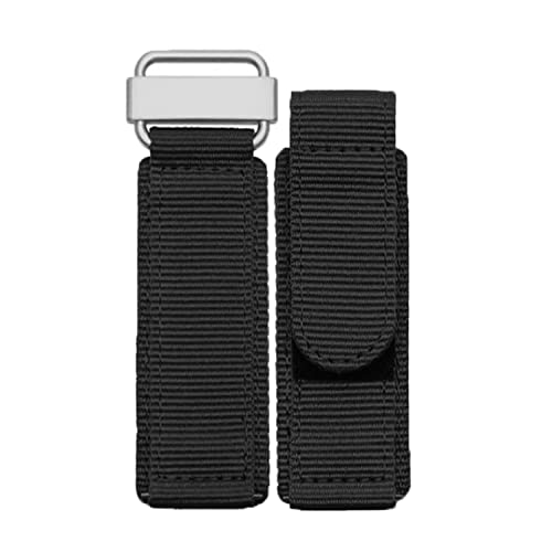 Hooxue 22 mm/24 mm Klettverschluss, Militär-Stil, verstellbares Band, Nylon-Uhrenarmband, kompatibel mit Panerai Bell & Ross Watch (22 mm, schwarz) von Hooxue