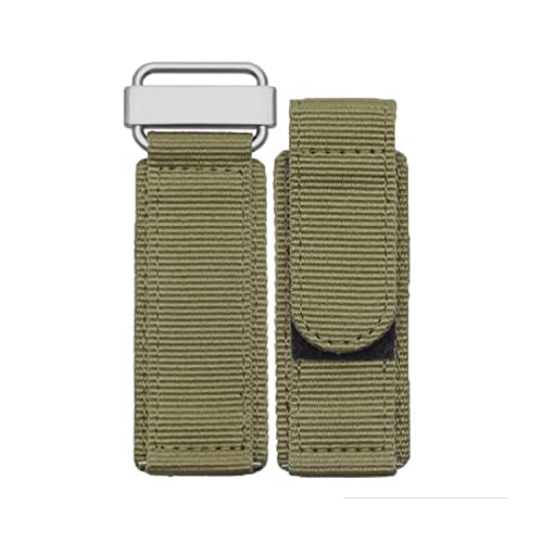 Hooxue 22 mm/24 mm Klettverschluss-Uhrenarmband im Militärstil, verstellbarer Klettverschluss, Nylon-Uhrenarmband, kompatibel mit Panerai Bell & Ross Watch (24 mm, Armeegrün) von Hooxue
