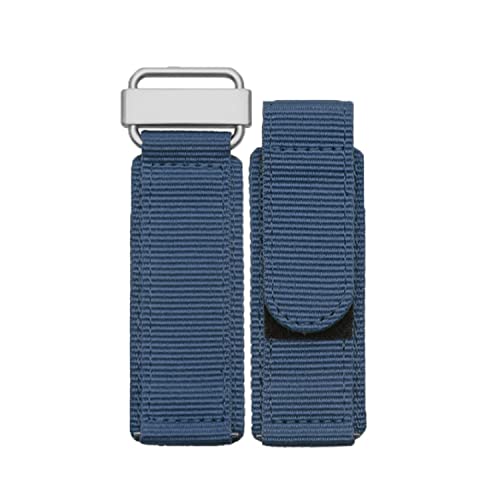 Hooxue Uhrenarmband im Militär-Stil, 22 mm/24 mm, verstellbare Länge, Klettverschluss, Nylon, kompatibel mit Panerai Bell & Ross Watch (24 mm, blau) von Hooxue