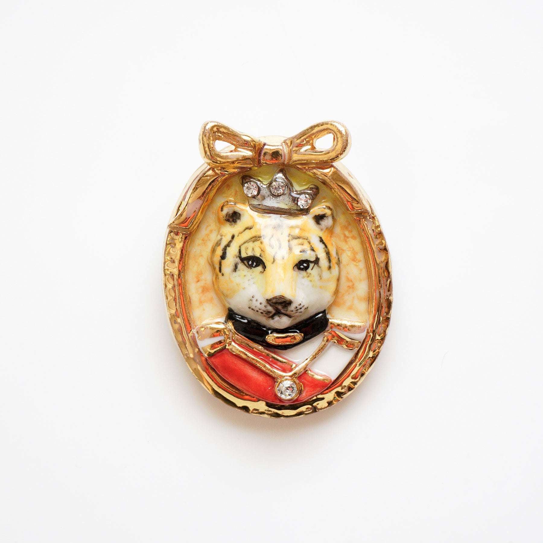 Porzellan Tiger Kamee Brosche/Ovale Form Cameo Tier von HopSkipAndFlutter