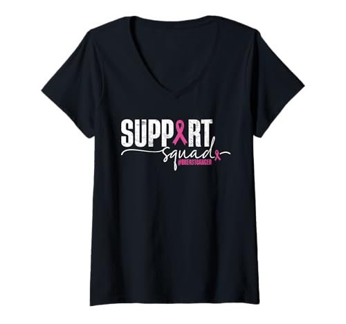 Damen Brustkrebs Mütter Töchter Familie Freunde Support Squad T-Shirt mit V-Ausschnitt Damen Brustkrebs Mütter Töchter Familie Freunde Support Squad T-Shirt mit V-Ausschnitt von Hope In Pink Apparel.USA