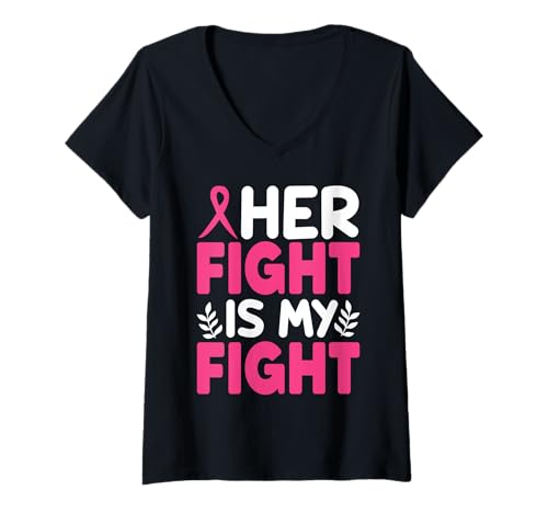 Damen Brustkrebsbewusstsein Mutter Tochter Schwester Frau Freunde T-Shirt mit V-Ausschnitt von Hope In Pink Apparel.USA