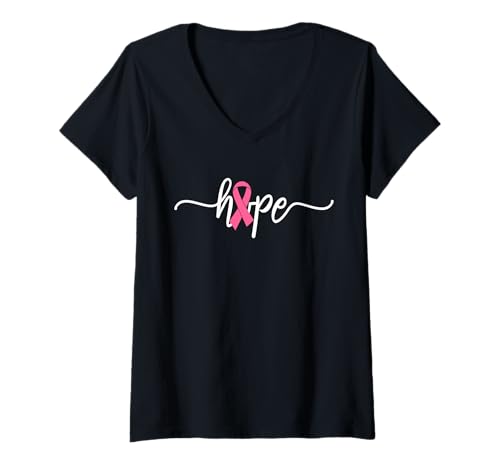 Damen Brustkrebsbewusstsein Mutter Tochter Schwester Freunde Unterstützung T-Shirt mit V-Ausschnitt Damen Brustkrebsbewusstsein Mutter Tochter Schwester Freunde Unterstützung T-Shirt mit V-Ausschnitt von Hope In Pink Apparel.USA