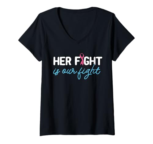 Damen Brustkrebsbewusstsein Mutter Tochter Schwester Freunde Unterstützung T-Shirt mit V-Ausschnitt Damen Brustkrebsbewusstsein Mutter Tochter Schwester Freunde Unterstützung T-Shirt mit V-Ausschnitt von Hope In Pink Apparel.USA