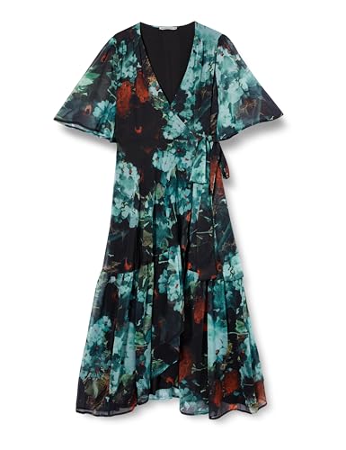 Hope & Ivy Damen The Sarah Flutter Sleeve Maxi Wrap Dress with Tie Waist, Blue Kleid für besondere Anlässe, 50 von Hope & Ivy