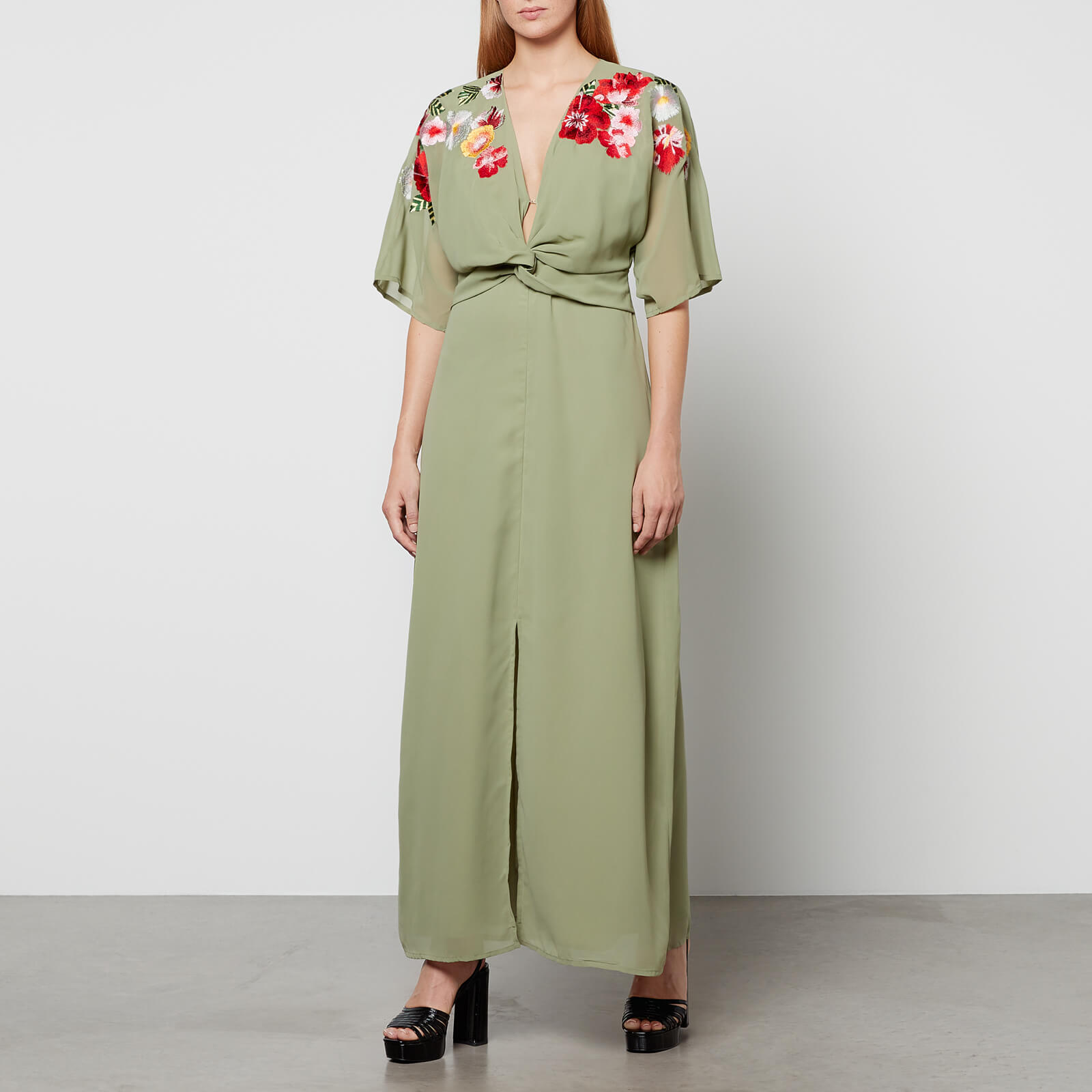 Hope & Ivy Cora Floral-Embroidered Chiffon Maxi Dress - UK 10 von Hope & Ivy
