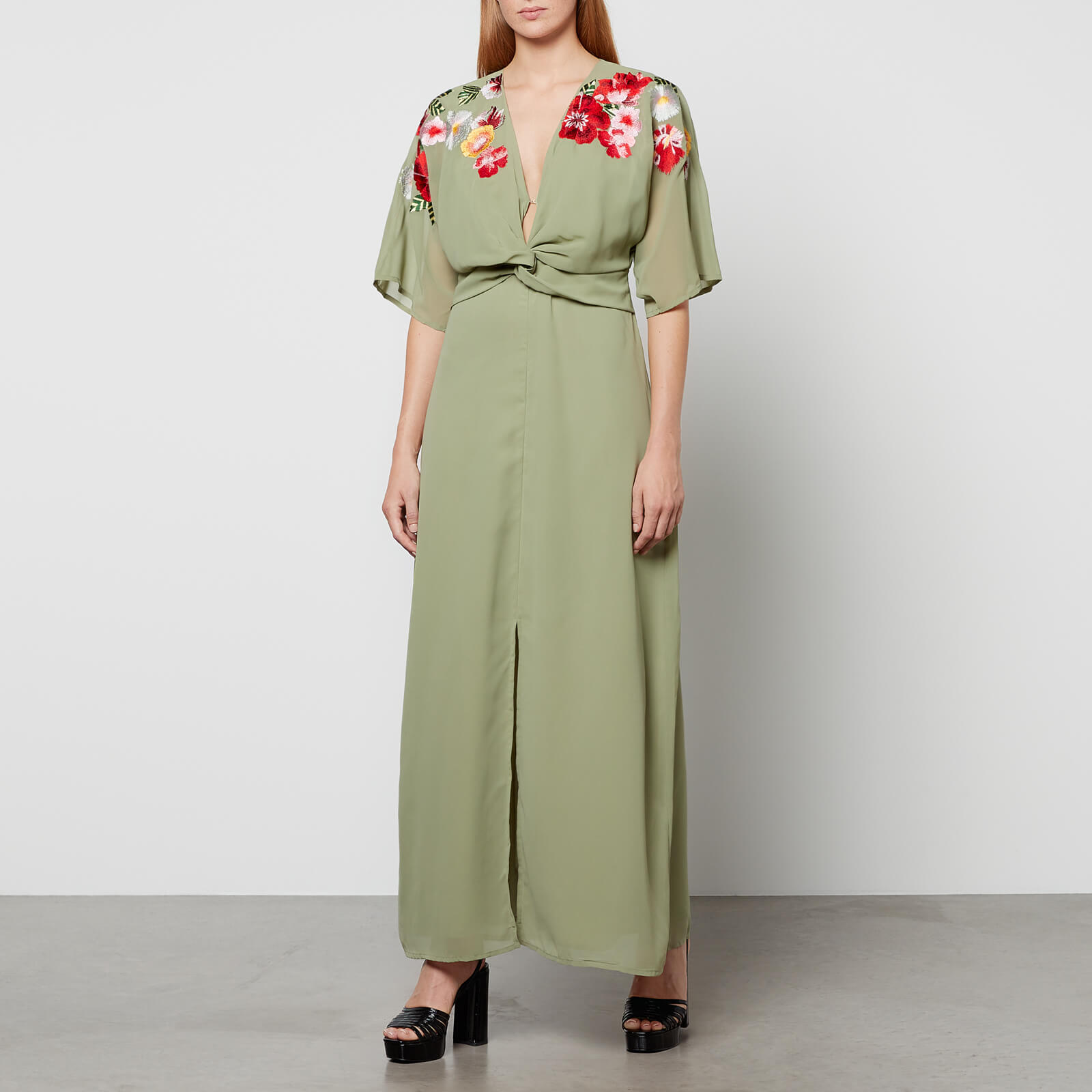 Hope & Ivy Cora Floral-Embroidered Chiffon Maxi Dress - UK 12 von Hope & Ivy