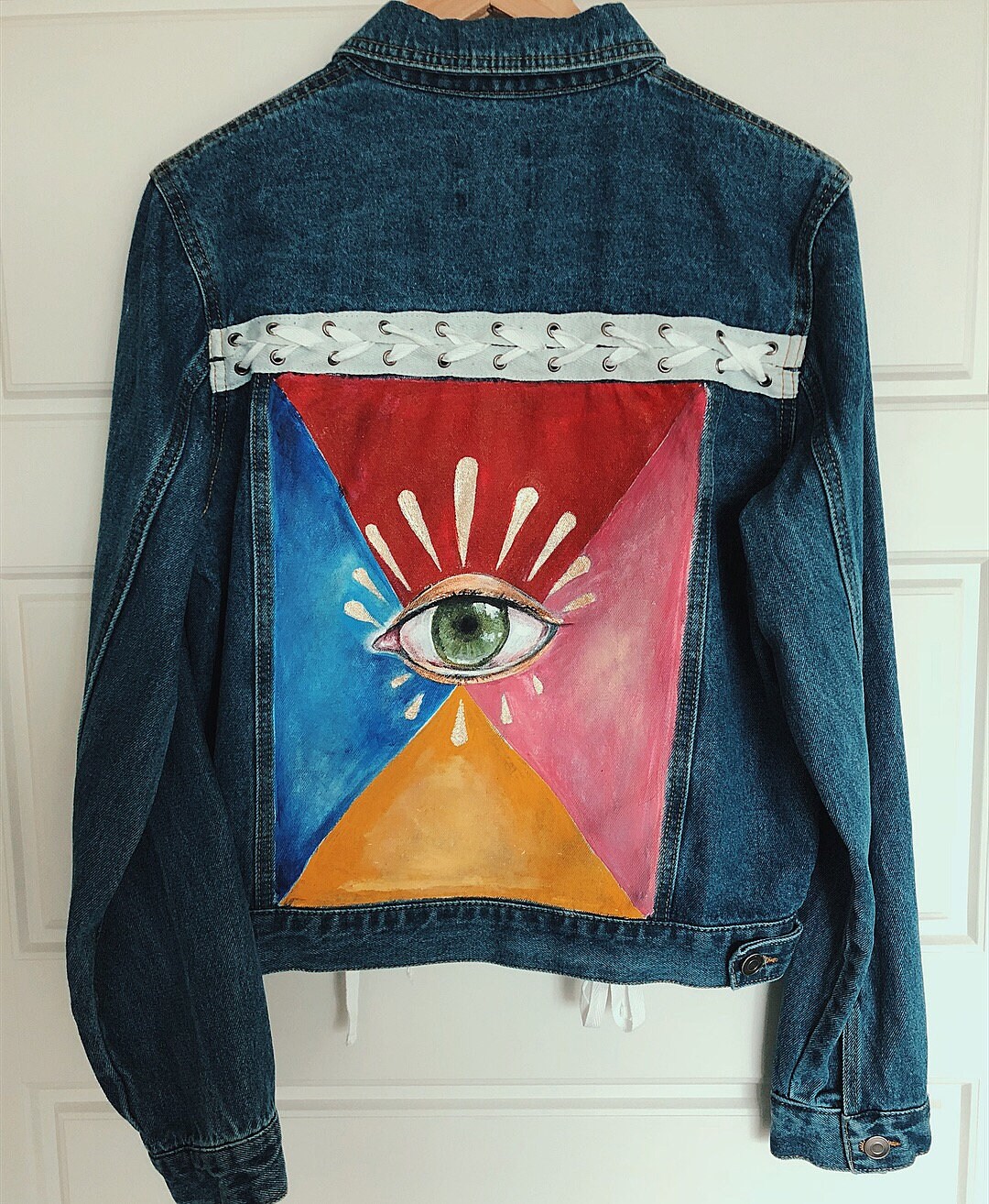 All Seeing Eye Jeansjacke/Handbemalt Jacke Custom Jeans Personalisierte Aus Einer Art Denim All Seeing Eye Jeansjacke/Handbemalt Jacke Custom Jeans Personalisierte Aus Einer Art Denim von HopeLamber