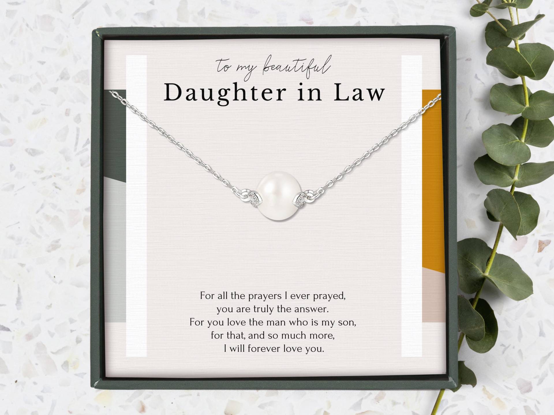 Schwiegertochter Geschenk Halskette, Braut Hochzeitsgeschenk Von Der Schwiegermutter, Für Die Mil, Zierliche Perlenkette, Sterling Silber Schwiegertochter Geschenk Halskette, Braut Hochzeitsgeschenk Von Der Schwiegermutter, Für Die Mil, Zierliche Perlenkette, Sterling Silber von HopeLoveShine
