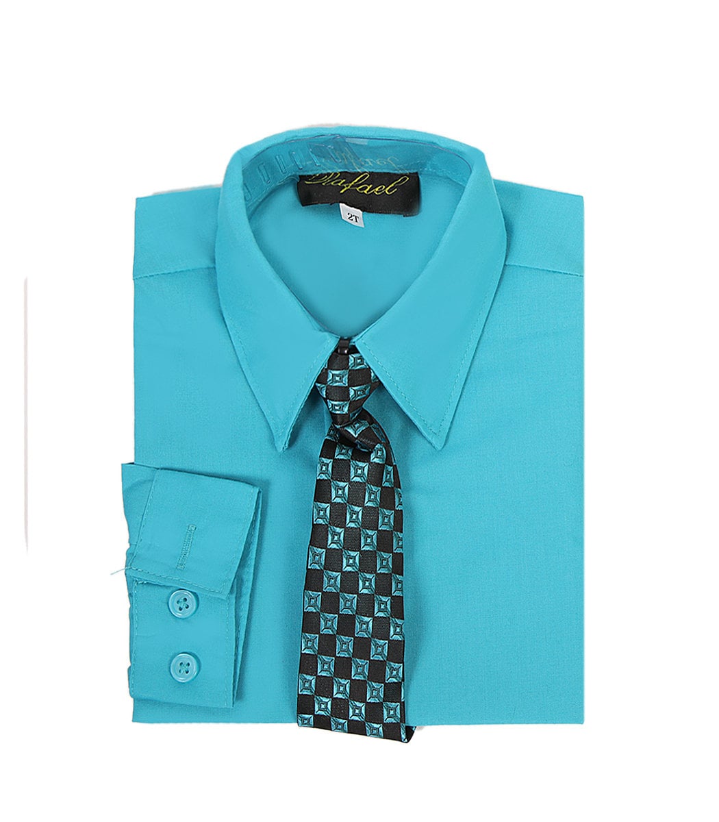 Boys Turquoise Teal Formelle Langarmhemd Mit Passender Krawatte Boys Turquoise Teal Formelle Langarmhemd Mit Passender Krawatte von HopeMeetsFashion