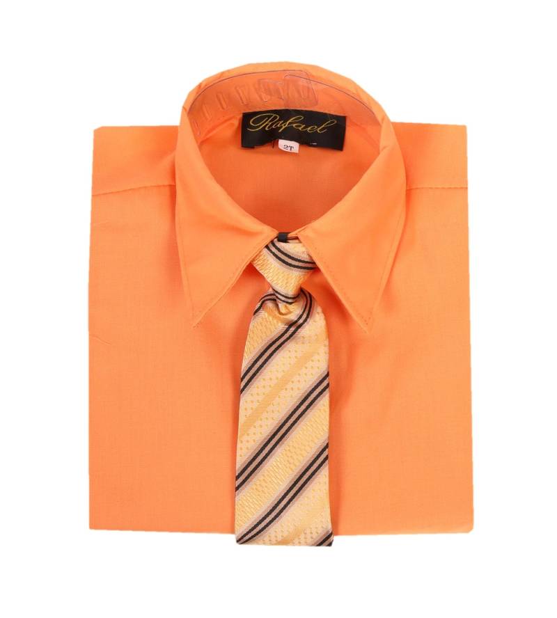 Jungen Orange Kürbis Mandarin Formal Langarm Kleid Shirt Mit Passender Krawatte Jungen Orange Kürbis Mandarin Formal Langarm Kleid Shirt Mit Passender Krawatte von HopeMeetsFashion