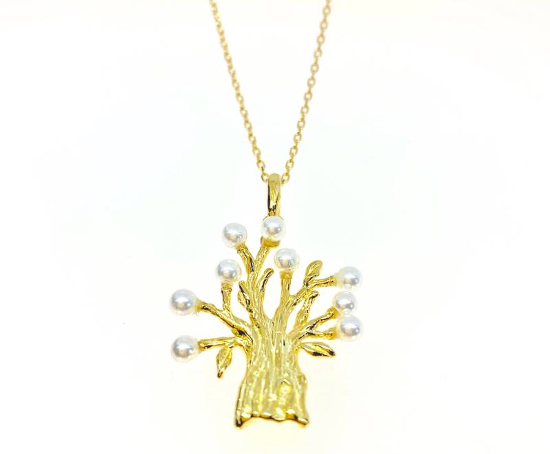 Baum Des Lebens Anhänger Halskette, Sterling Silber Perlen Gold Glücksbaum, Halskette Baum Des Lebens Anhänger Halskette, Sterling Silber Perlen Gold Glücksbaum, Halskette von HopeRomance