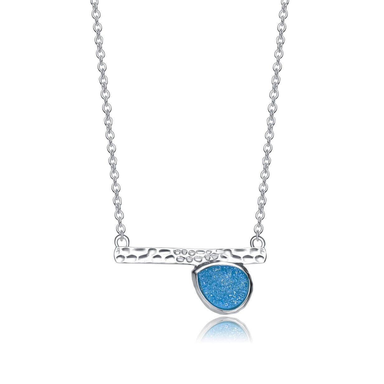 Druzy Halskette, Sterling Silber Aqua Mit Bar Anhänger, Handwerker Schmuck Druzy Halskette, Sterling Silber Aqua Mit Bar Anhänger, Handwerker Schmuck von HopeRomance