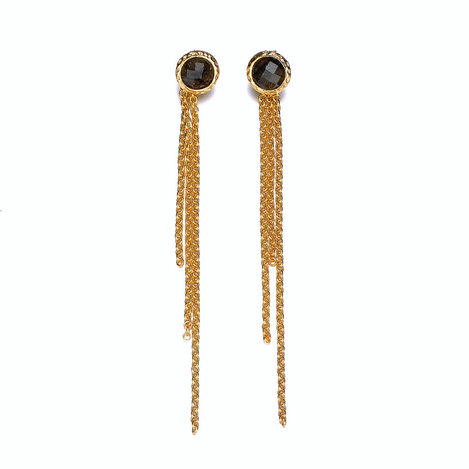 Labradorit Ohrringe, Sterling Silber Mit Quasten Multiple-Wear Ohrringe Labradorit Ohrringe, Sterling Silber Mit Quasten Multiple-Wear Ohrringe von HopeRomance