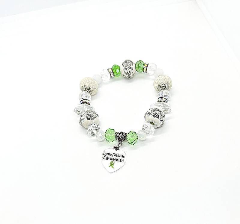 Borreliose Armband, Einzigartiges Bewusstsein Schmuck, Lindgrünes Geschenk von HopeinBracelets