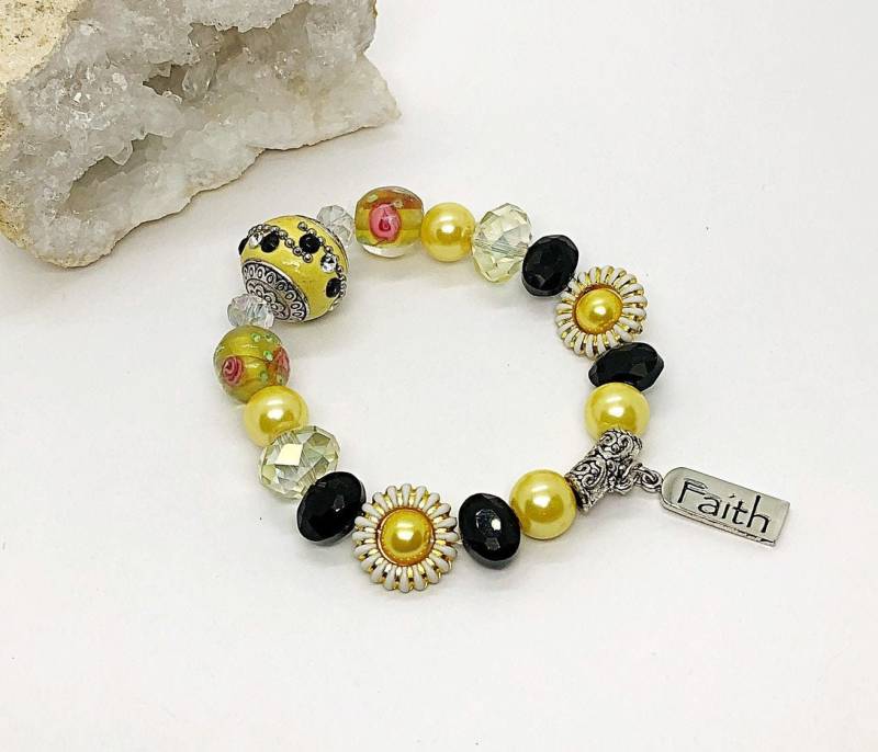Inspirierendes Armband, Krebsbewusstseinsarmband, Hoffnung Stretch Einzigartiges Handgemachtes Faith Armband Inspirierendes Armband, Krebsbewusstseinsarmband, Hoffnung Stretch Einzigartiges Handgemachtes Faith Armband von HopeinBracelets