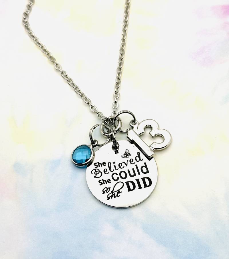 13Th Birthday Halskette Teen Girl Edelstahlanhänger Mit Swarovski Geburtsstein von HopeisHipJewelry
