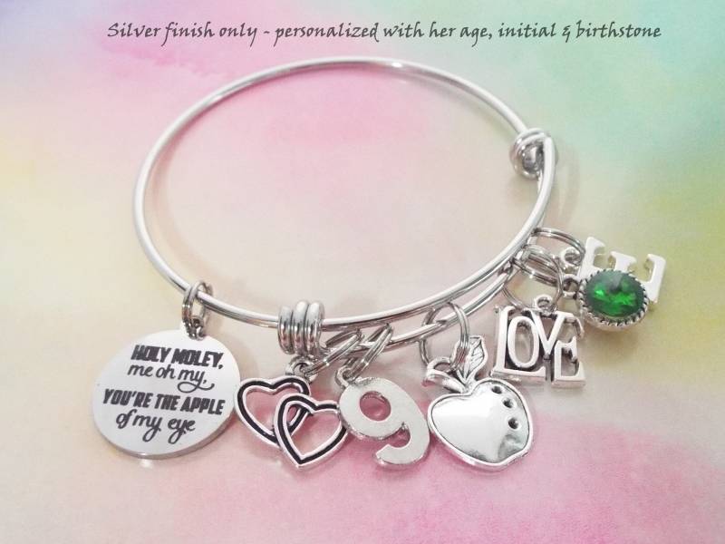 9. Geburtstag Bettelarmband Personalisierter Geburtsstein Anfangsarmreif von HopeisHipJewelry