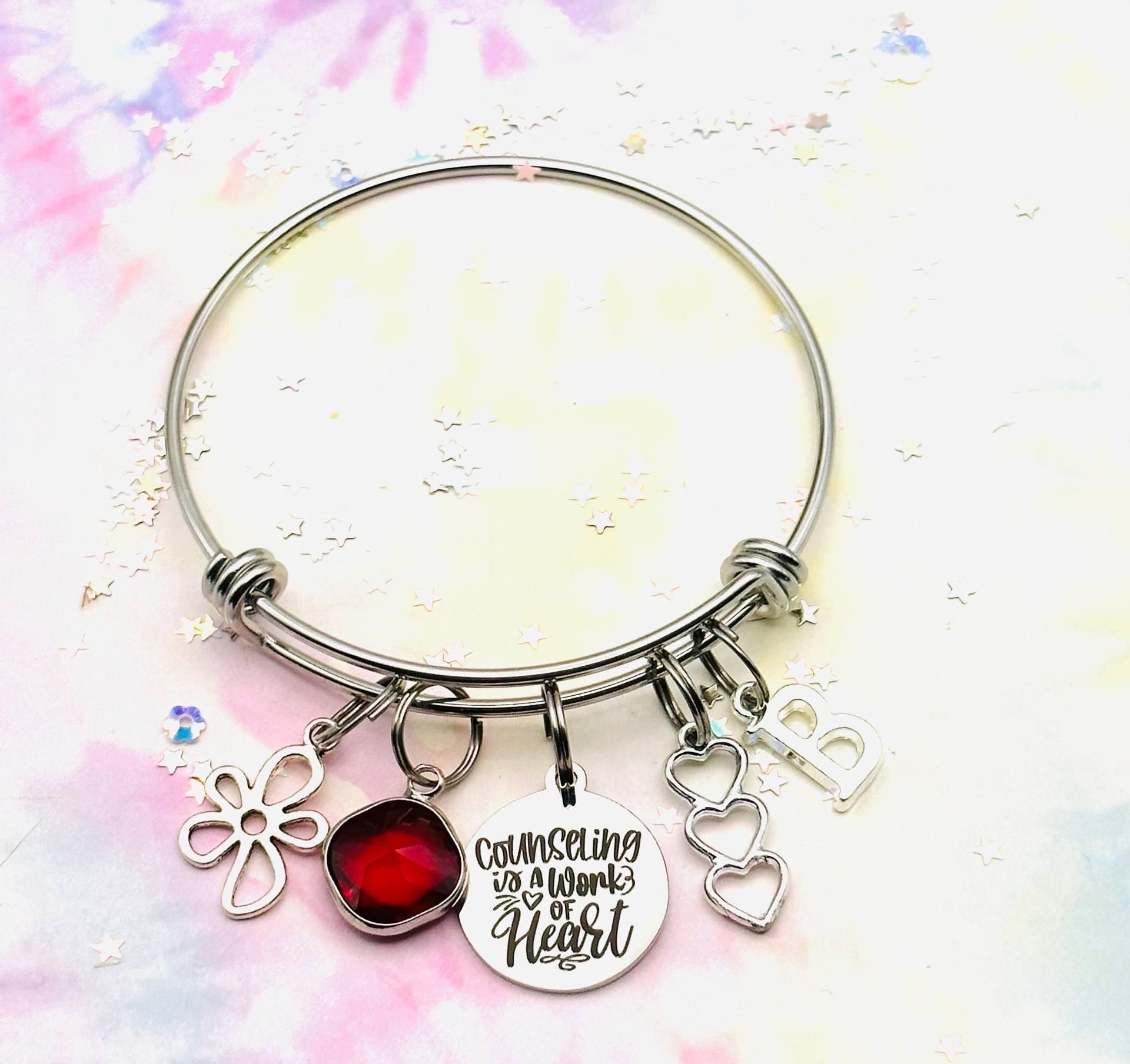 Counselor Charm Armband, Geschenk Zum Abschluss, Personalisierter Silber Schmuck, Mentale Gesundheit, Schul von HopeisHipJewelry