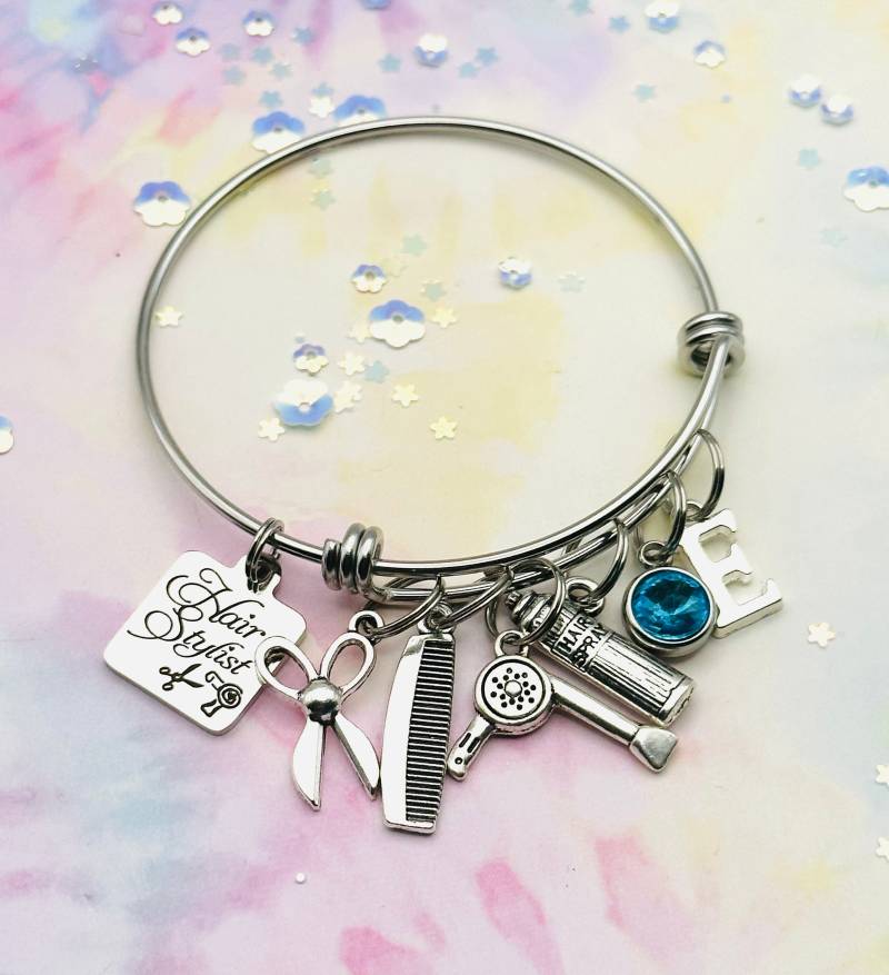 Haar Stylist Armband Handgemachter Schmuck Mit Initial & Geburtsstein von HopeisHipJewelry