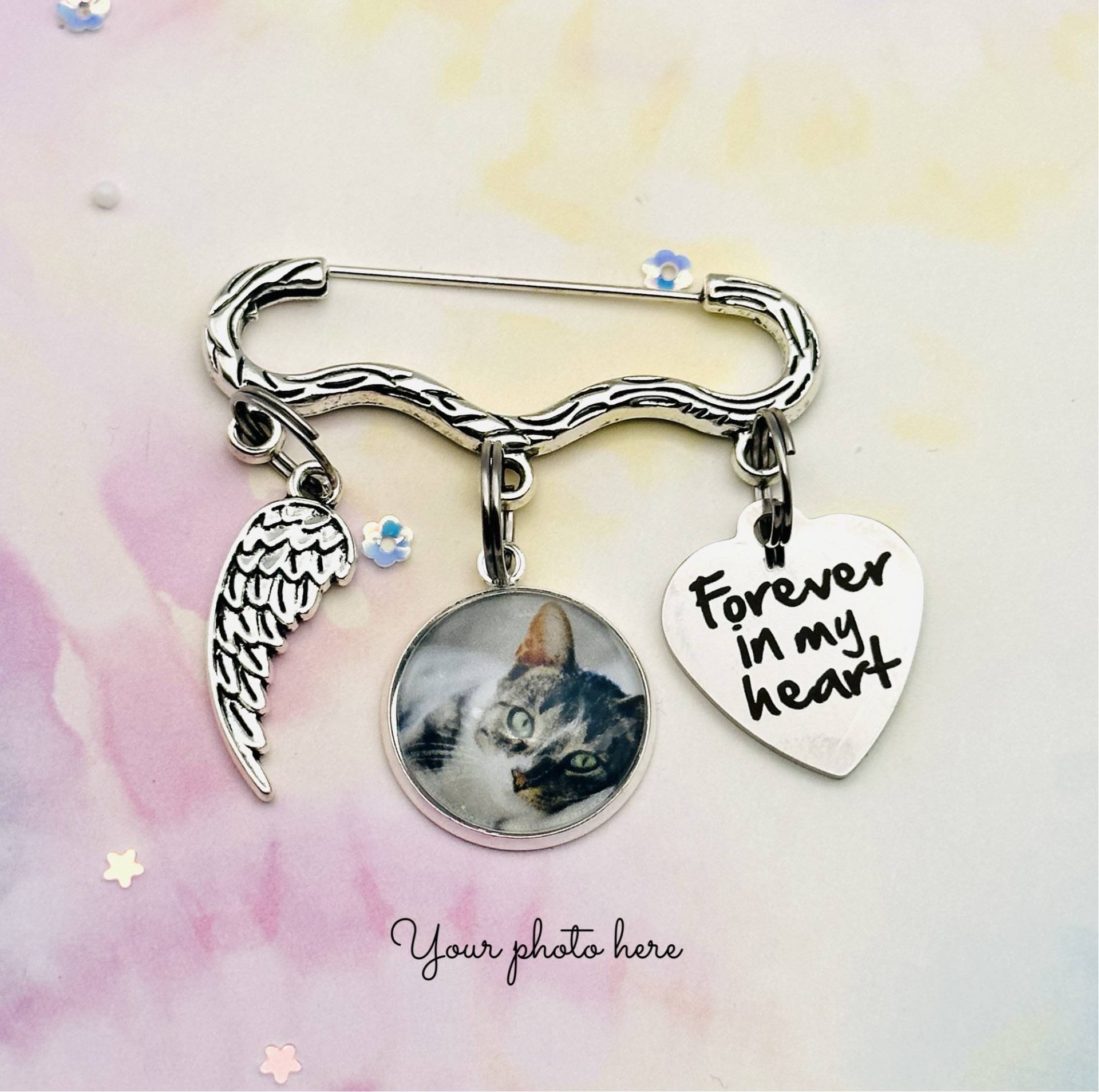 Haustier Erinnerung Foto Anstecknadel Personalisierte Katze Oder Hund Geschenk von HopeisHipJewelry