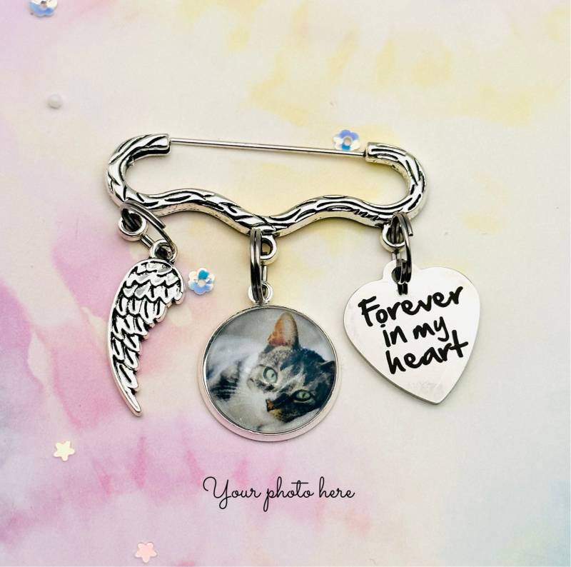 Haustier Erinnerung Foto Anstecknadel Personalisierte Katze Oder Hund Geschenk von HopeisHipJewelry