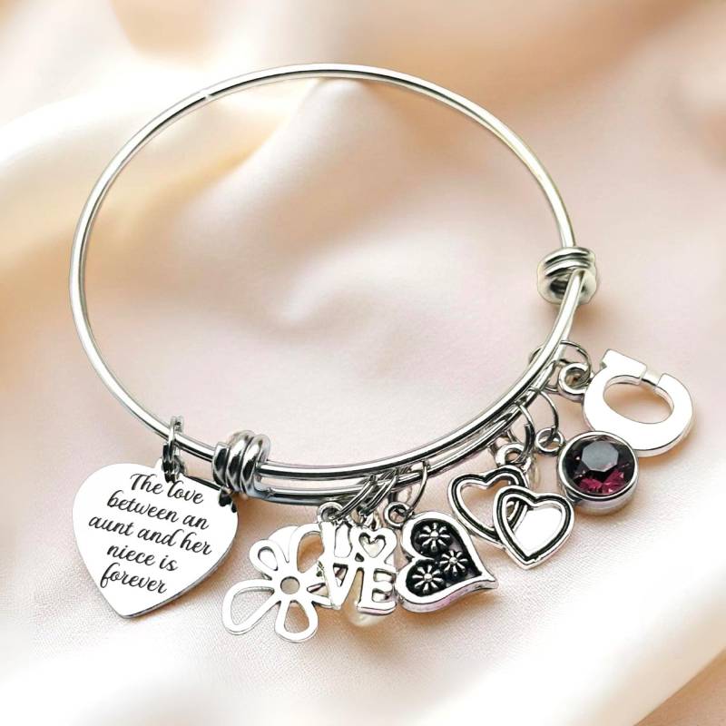 Nichte Geburtstagsgeschenk Personalisierte Geburtsstein Herz Bettelarmband von HopeisHipJewelry