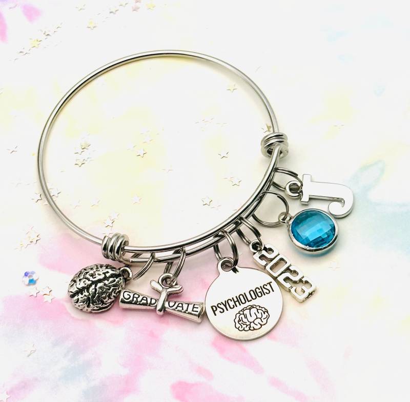 Personalisierte Psychologe Abschluss Charm Armband, Birthstone Schmuck von HopeisHipJewelry