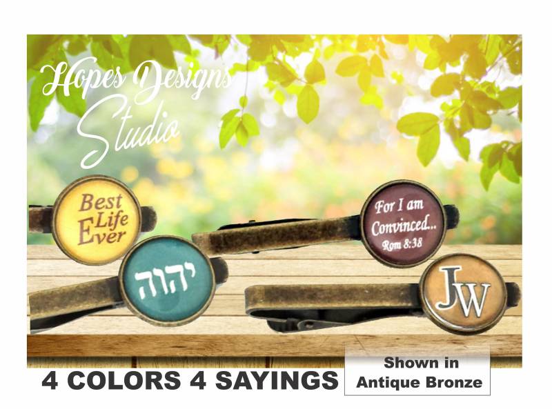 Antike Bronze Krawattenklammer Jw Pionier Geschenk, Spruch Nach Wahl von HopesDesignsJW