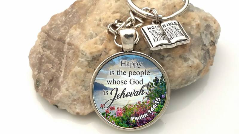Jw Geschenke/Jw Schlüsselanhänger "Glücklich Ist Das Volk, Dessen Gott Jahwe Ist' Psalm 14415/Jw.org/Pioneer Gift/Jw Convention Geschenk/Jw Taufe von HopesDesignsJW