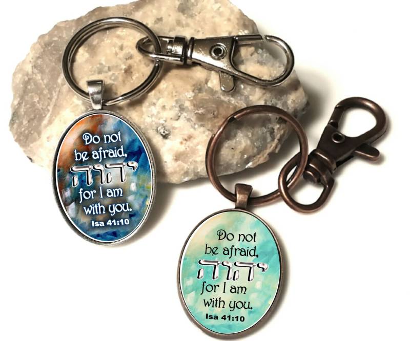 Jw Geschenke/Ovaler Schlüsselanhänger Mit Clip "Fürchte Dich Nicht, Denn Ich Bin Bei Dir.' Jesaja 4110 von HopesDesignsJW