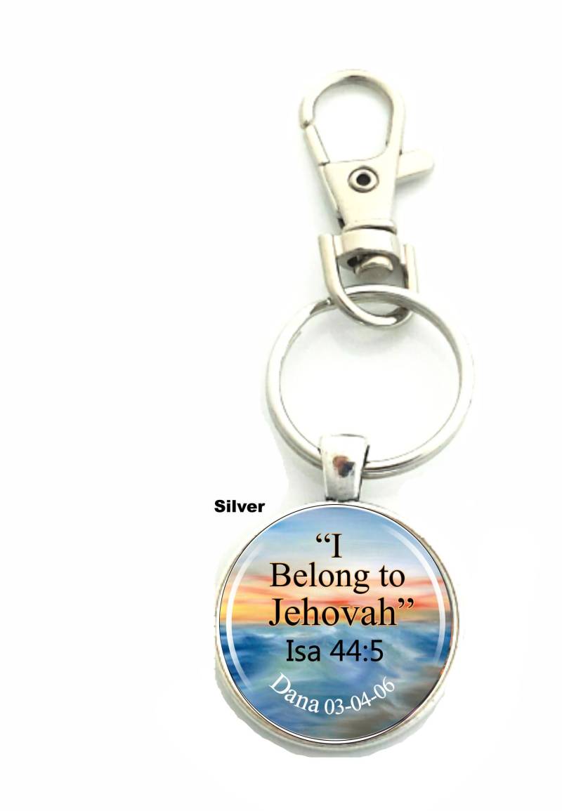 Jw Geschenke/Taufe Schlüsselanhänger Mit Clip Personalisieren Taufdatum & Name "Ich Gehöre Jahwe' Jes 44 5/Jw.org/Konventsgeschenk/Taschenzubehör von HopesDesignsJW