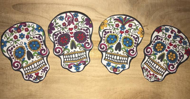 Sugar Skulls Stoffapplikation Zum Aufnähen Sugar Skulls Stoffapplikation Zum Aufnähen von HopesJewels